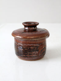vintage studio pottery lidded bowl