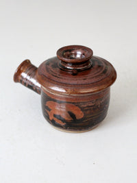 vintage studio pottery lidded bowl