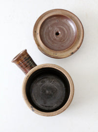 vintage studio pottery lidded bowl