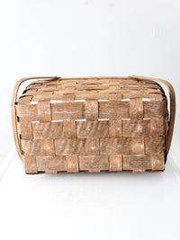 vintage splint weave picnic basket