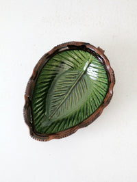 vintage Mexican Pottery Leaf dish