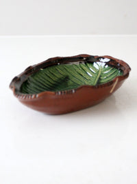 vintage Mexican Pottery Leaf dish