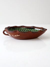 vintage Mexican Pottery Leaf dish