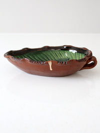 vintage Mexican Pottery Leaf dish