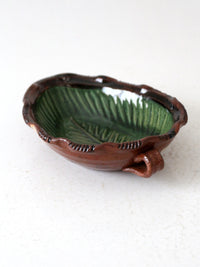 vintage Mexican Pottery Leaf dish