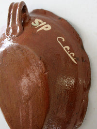 vintage Mexican Pottery Leaf dish