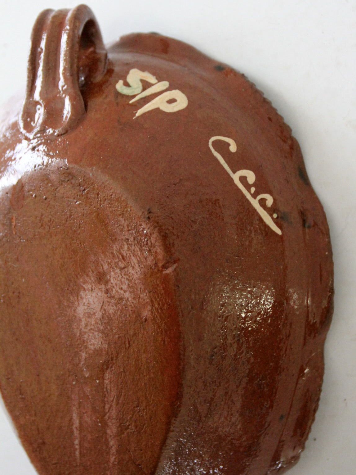 vintage Mexican Pottery Leaf dish