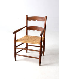 antique woven seat armchair