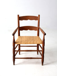 antique woven seat armchair