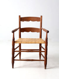 antique woven seat armchair