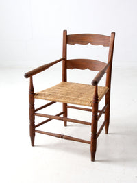 antique woven seat armchair
