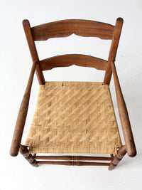 antique woven seat armchair