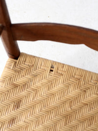 antique woven seat armchair