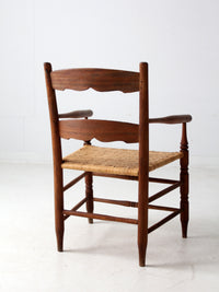 antique woven seat armchair