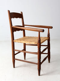 antique woven seat armchair