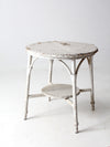 antique white wicker accent table