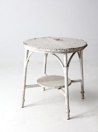 antique white wicker accent table