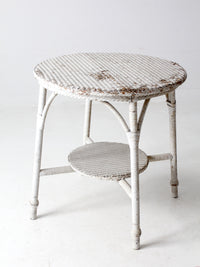 antique white wicker accent table