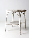 antique white wicker accent table