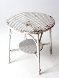 antique white wicker accent table