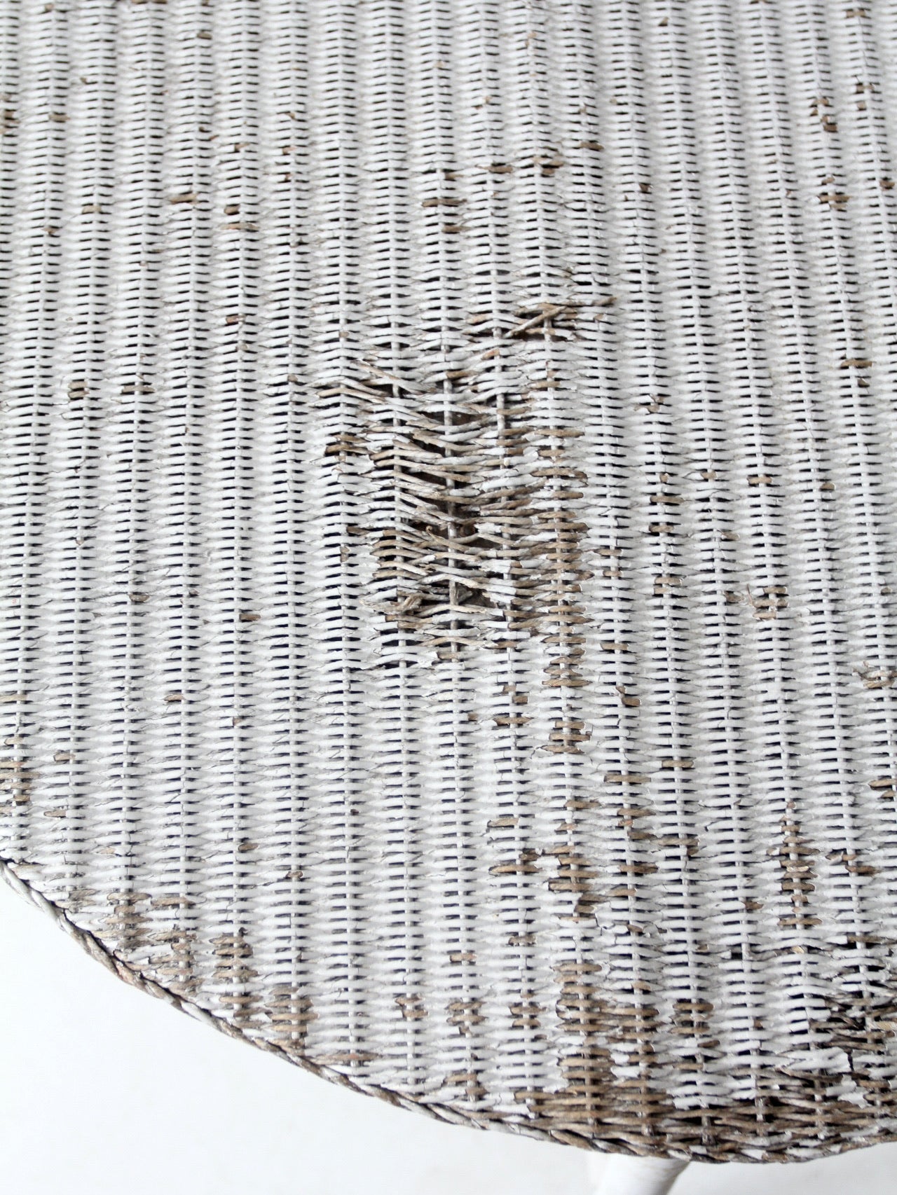 antique white wicker accent table