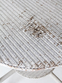 antique white wicker accent table