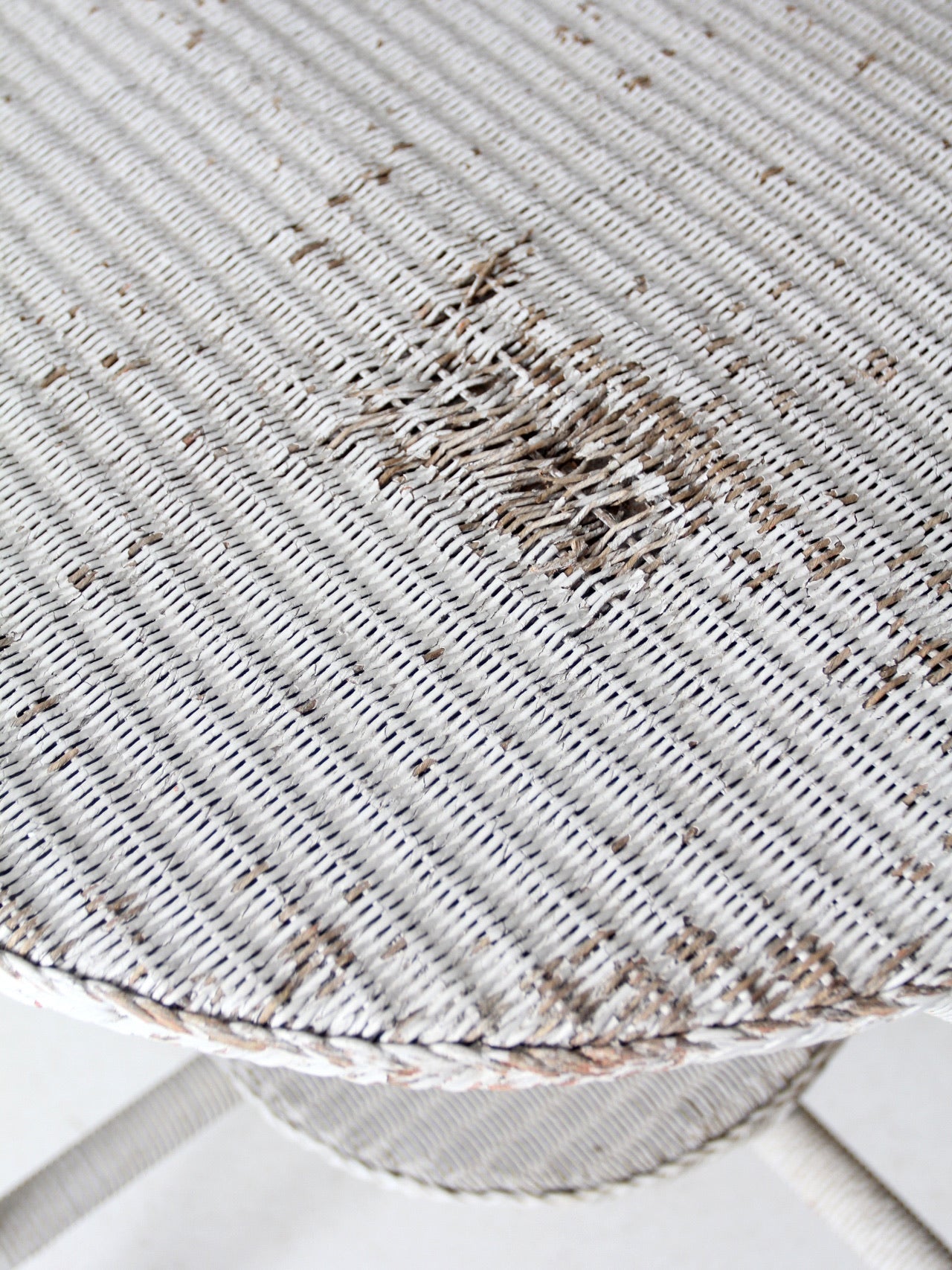 antique white wicker accent table