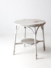 antique white wicker accent table