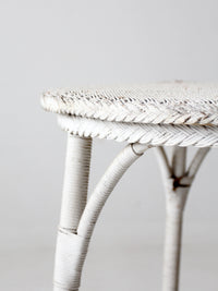 antique white wicker accent table