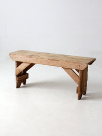 antique wood farmhouse bench