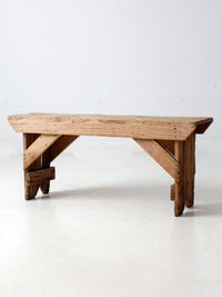 antique wood farmhouse bench