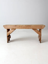 antique wood farmhouse bench