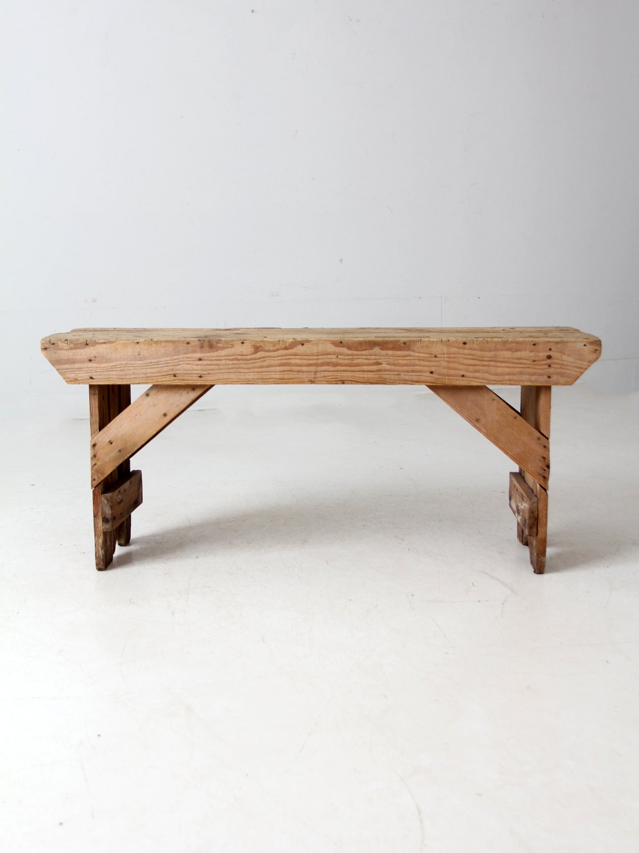 antique wood farmhouse bench