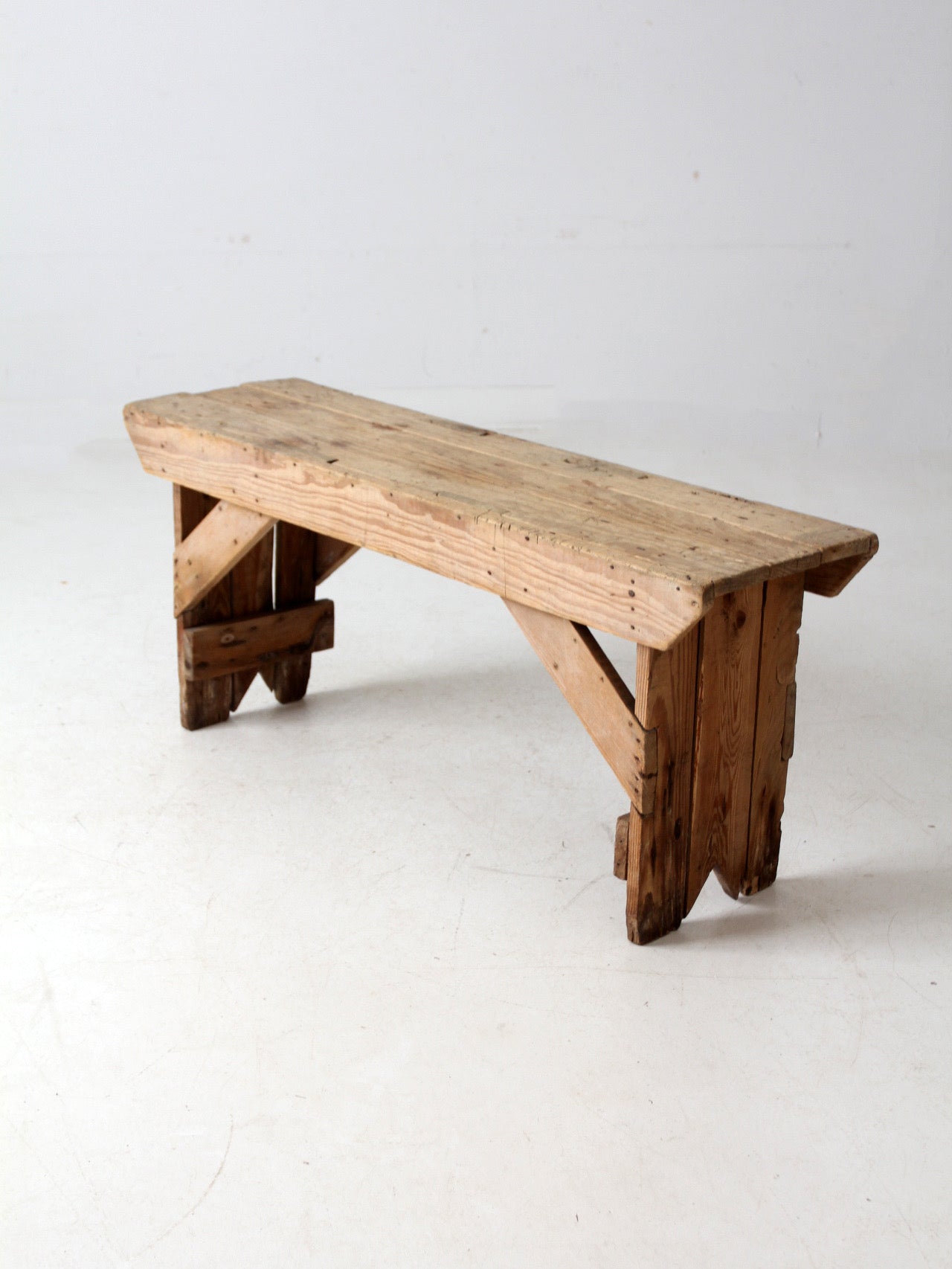 antique wood farmhouse bench