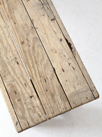 antique wood farmhouse bench