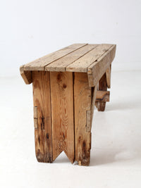antique wood farmhouse bench