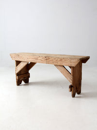 antique wood farmhouse bench