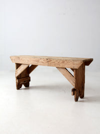 antique wood farmhouse bench