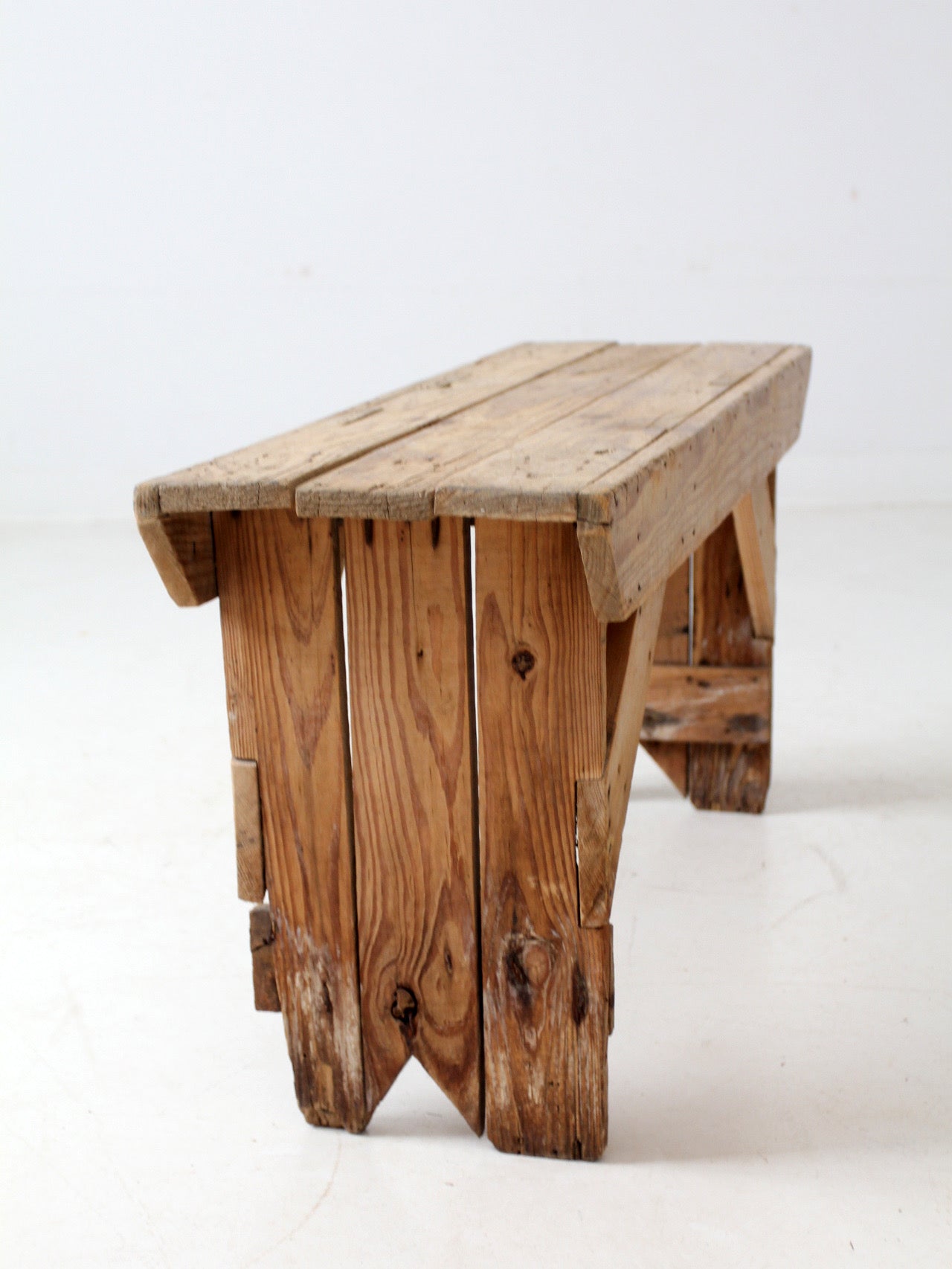 antique wood farmhouse bench