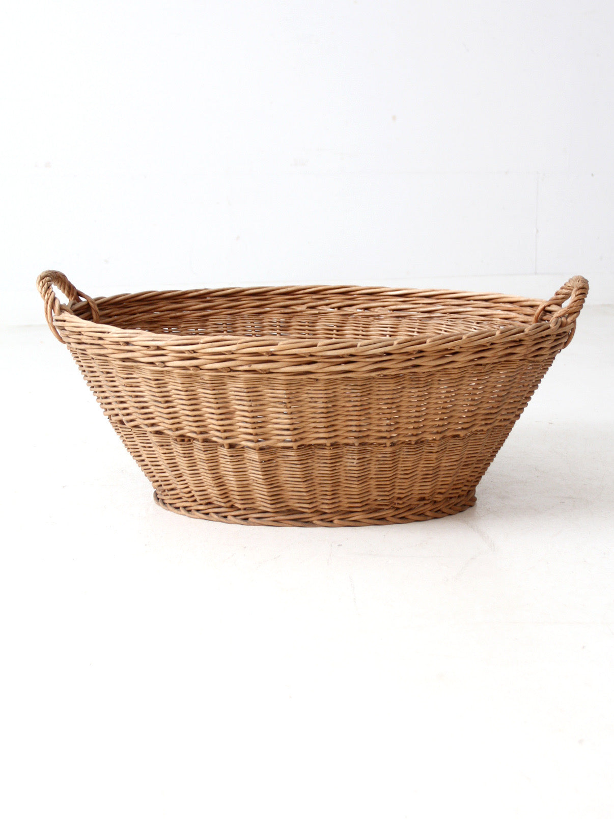 antique wicker laundry basket