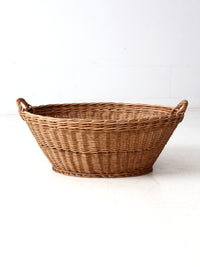 antique wicker laundry basket