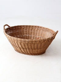 antique wicker laundry basket