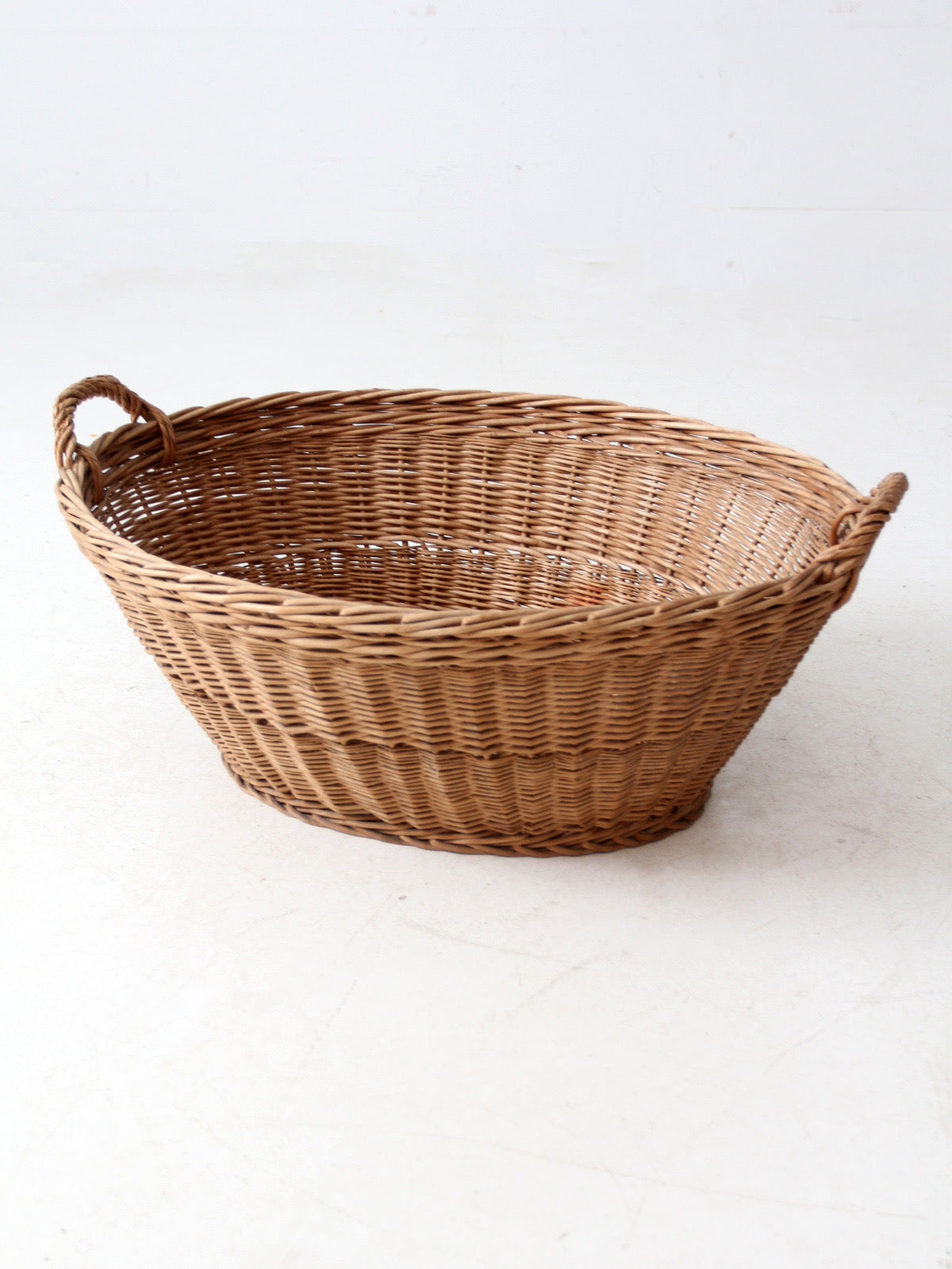 antique wicker laundry basket
