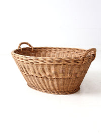 antique wicker laundry basket