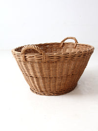 antique wicker laundry basket