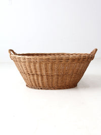 antique wicker laundry basket