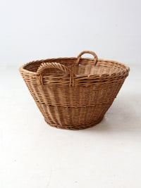 antique wicker laundry basket