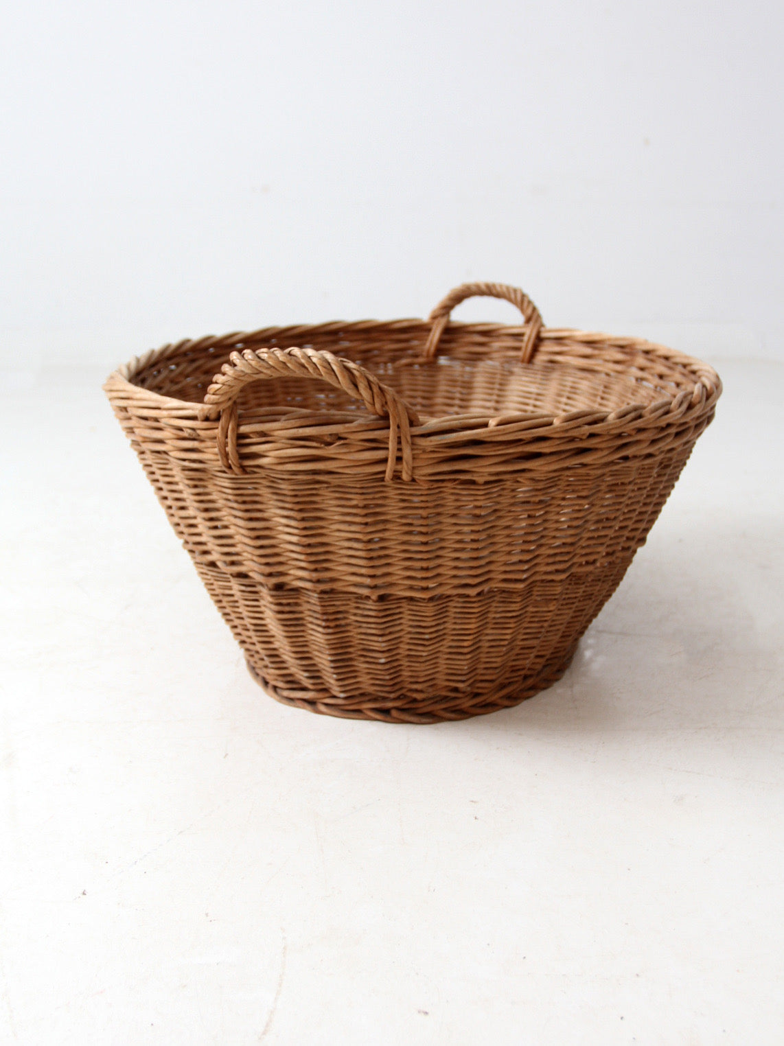 antique wicker laundry basket
