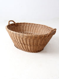 antique wicker laundry basket