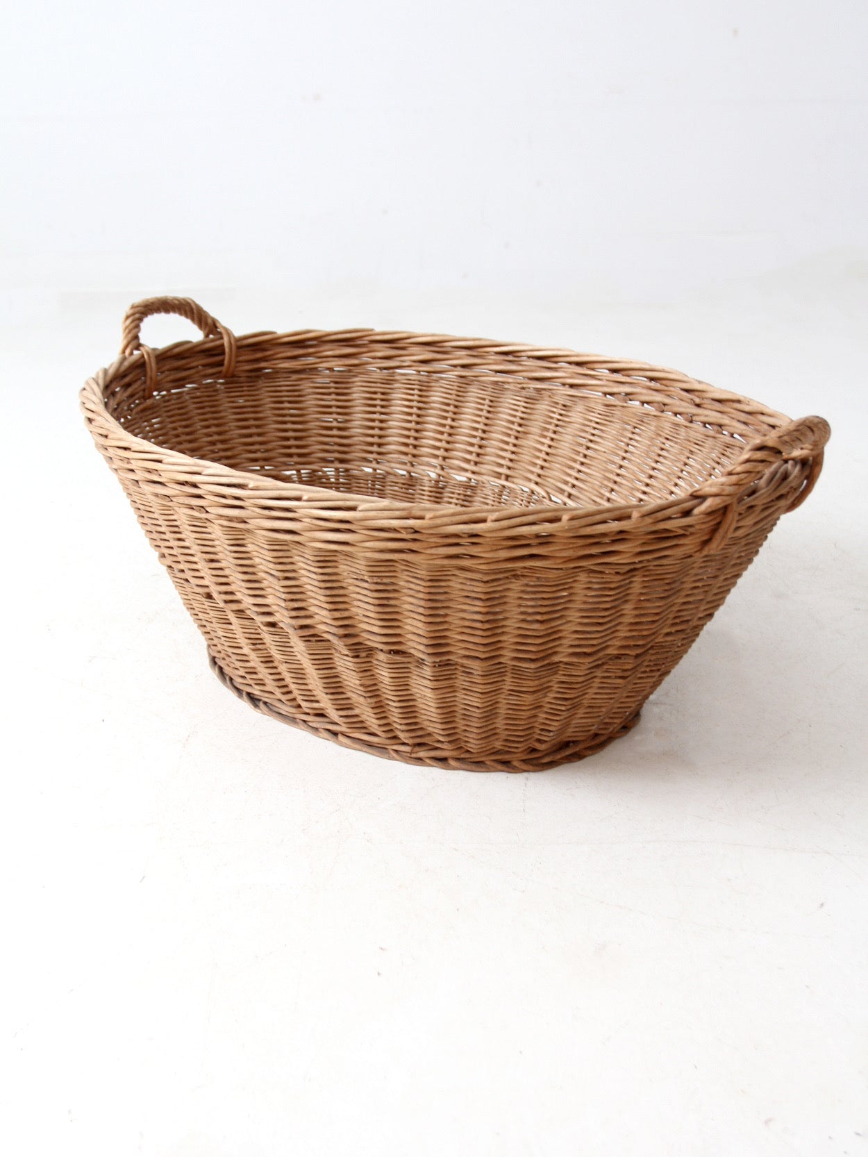 antique wicker laundry basket